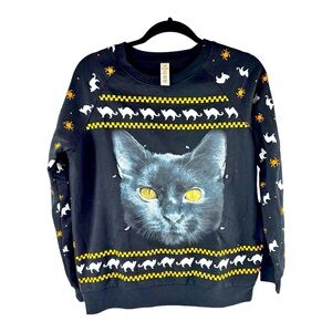 Celebrate Halloween Cat light up Sweatshirt sz M youth unisex